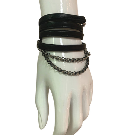 Leather/Sterling Bracelet