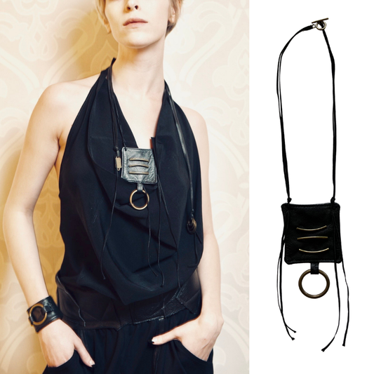 Leather Patch Necklace