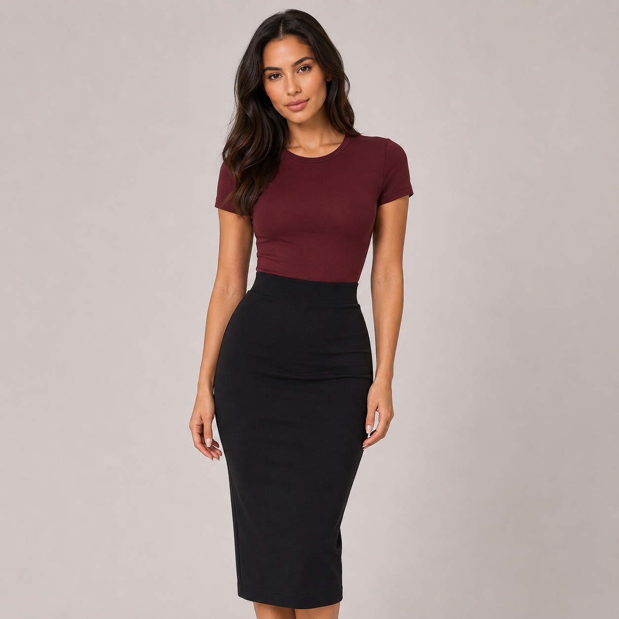 Fitted Midi Skirt